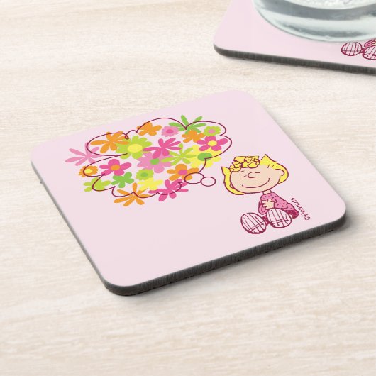 Sally Thinking of Flowers Bier Onderzetter (Linkerzijde)