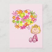 Sally Thinking of Flowers Briefkaart (Voorkant)