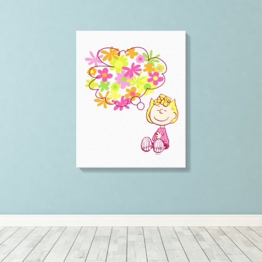 Sally Thinking of Flowers Canvas Afdruk (Insitu (Houten vloer))