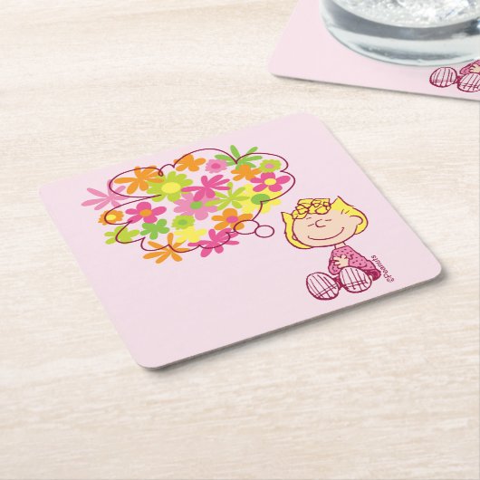 Sally Thinking of Flowers Kartonnen Onderzetters (Schuin)