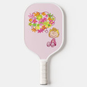 Sally Thinking of Flowers Pickleball Paddle (Voorkant)