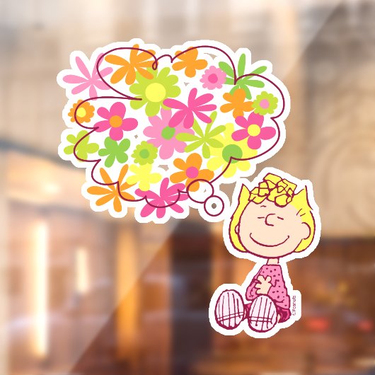 Sally Thinking of Flowers Raamsticker (Vel 2)