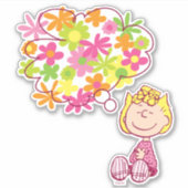 Sally Thinking of Flowers Sticker (Voorkant)