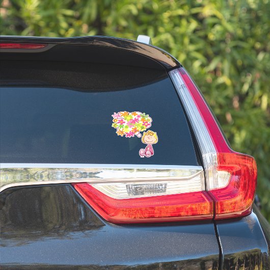 Sally Thinking of Flowers Sticker (Auto Zijkant)
