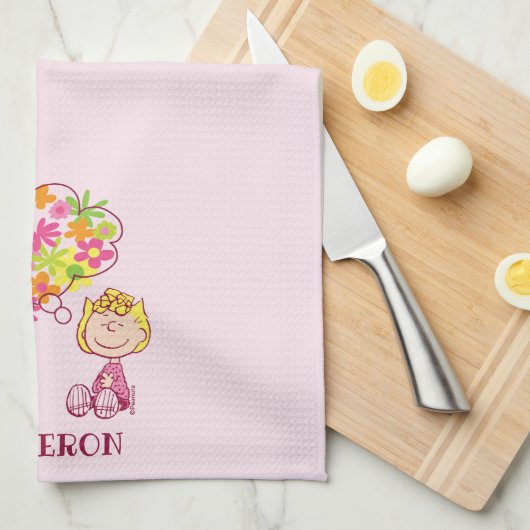 Sally Thinking of Flowers Theedoek (Quarter Fold)