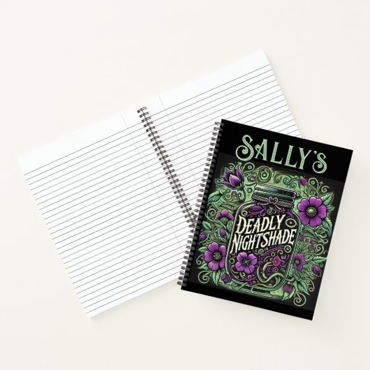 Sally's Deadly Nightshade Journal beroemd gemaakt Notitieboek (Binnen)