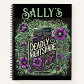 Sally's Deadly Nightshade Journal beroemd gemaakt Notitieboek (Voorkant)