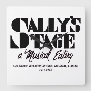 Sally's Stage Restaurant, Chicago, IL Vierkante Klok