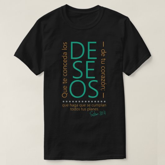 Salmo 204 Christelijk citaat van Spanje T-shirt (Design voorkant)