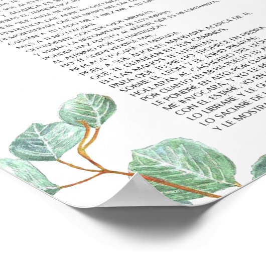 Salmo 91 Póster, Spaans bijbelvers Poster (Hoek)