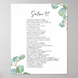 Salmo 91 Póster, Spaans bijbelvers Poster