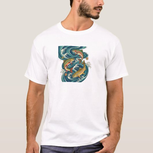 Salmon and Whirlpools T-shirt (Voorkant)