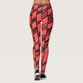 Salmon Art Deco Lines Leggings (Achterkant)