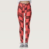 Salmon Art Deco Lines Leggings (Voorkant)