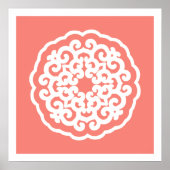 Salmon Asian Moods Mandalla Poster (Voorkant)