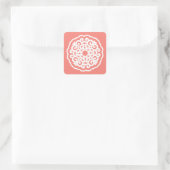 Salmon Asian Moods Mandalla Vierkante Sticker (Tas)