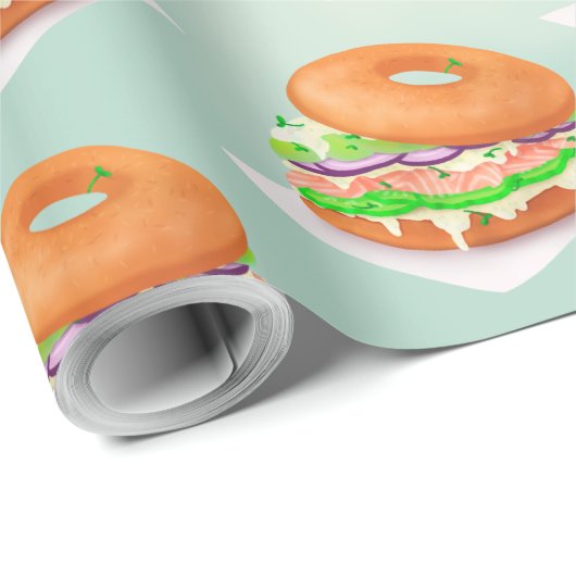 Salmon Bagels Cadeaupapier (Rol Hoek)