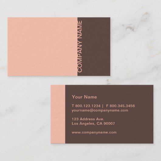 Salmon Brown Modern Visitekaartje (Voorkant / Achterkant)