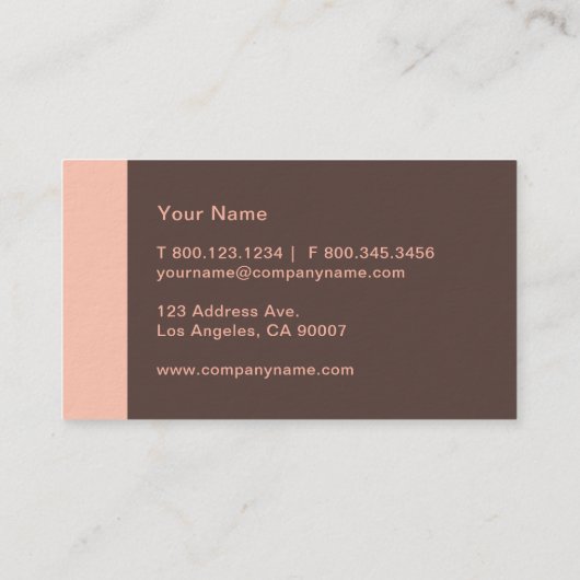 Salmon Brown Modern Visitekaartje (Achterkant)