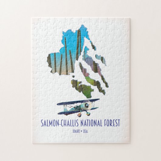 Salmon-Challis National Forest kaart Legpuzzel (Verticaal)