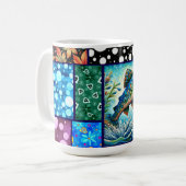 Salmon Crazy Quilt Floral Whimsical Colorful Koffiemok (Voorkant links)