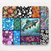 Salmon Crazy Quilt Floral Whimsical Colorful Muismat (Voorkant)