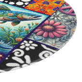 Salmon Crazy Quilt Floral Whimsical Colorful Snijplank (Hoek)