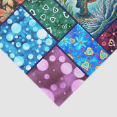 Salmon Crazy Quilt Floral Whimsical Decoupage Tissuepapier (Detail)