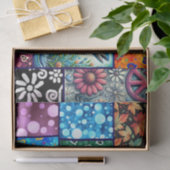 Salmon Crazy Quilt Floral Whimsical Decoupage Tissuepapier (Geschenk)