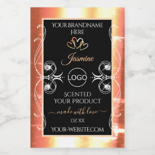 Salmon Cream Product Labels: juwelen zwart met Log Voedselcontainer Etiket
