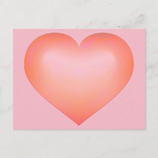 Salmon Fade Heart Briefkaart (Voorkant)