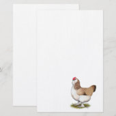 Salmon Faverolle Hen Briefpapier (Voorkant / Achterkant)