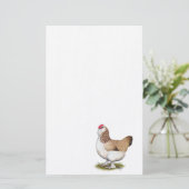 Salmon Faverolle Hen Briefpapier (Staand voorkant)