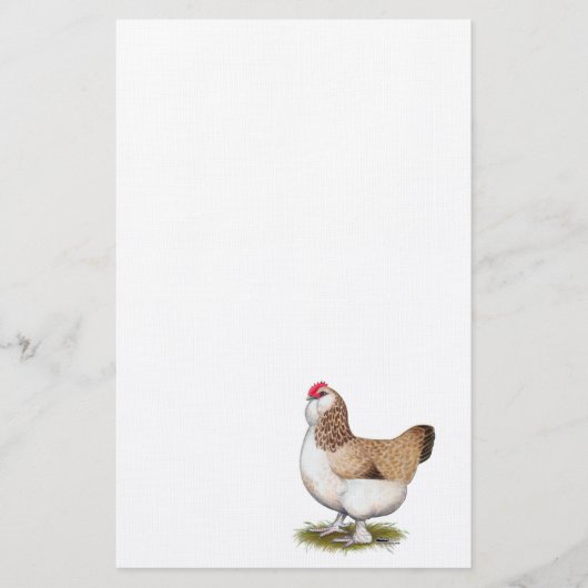 Salmon Faverolle Hen Briefpapier (Voorkant)