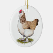 Salmon Faverolle Hen Keramisch Ornament (Rechts)