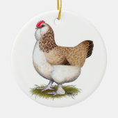 Salmon Faverolle Hen Keramisch Ornament (Voorkant)