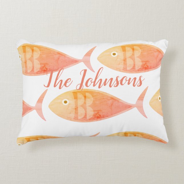 Salmon Fish Group Accent Pillow Kussen (Voorkant)