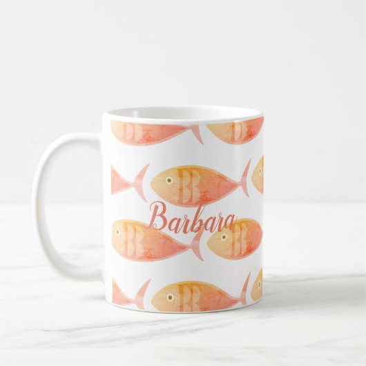 Salmon Fish Group Coffee Mok (Links)