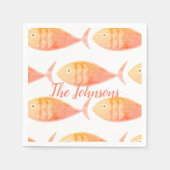 Salmon Fish Group Napkins Servet (Voorkant)