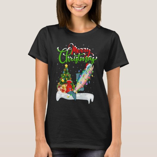 Salmon Fish   Xmas Decorations Santa Salmon Christ T-shirt (Voorkant)