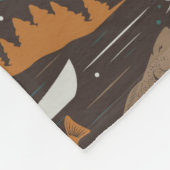 Salmon Fishing Man in Boat Lake Forest Pattern Fleece Deken (Hoek)