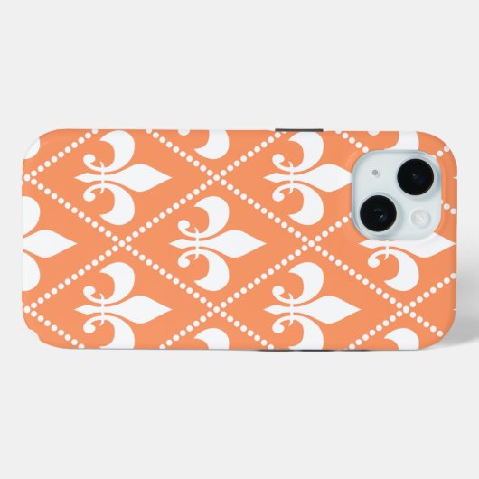 Salmon Fleur de Lis Case-Mate iPhone Case (Achterkant (horizontaal))