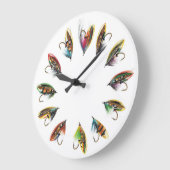 Salmon fly wall clock grote klok (Hoek)