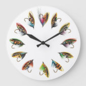 Salmon fly wall clock grote klok (Voorkant)
