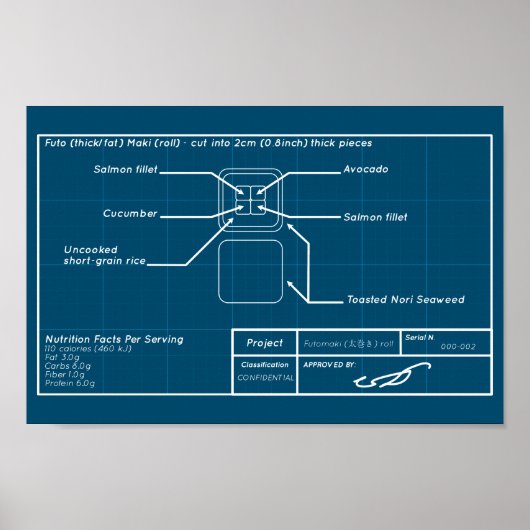 Salmon futomaki poster (Voorkant)