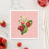 Salmon Gingham & Strawberries Lunch Paper Napkin Servet (Insitu)