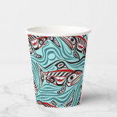 Salmon Haida Art Spirit Pacific Northwest Native Papieren Bekers (Voorkant)