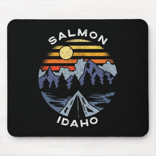 Salmon Idaho Mountains Vacation Camping Souvenir  Muismat (Voorkant)