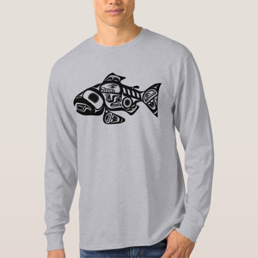 Salmon Native American Design T-shirt (Voorkant)