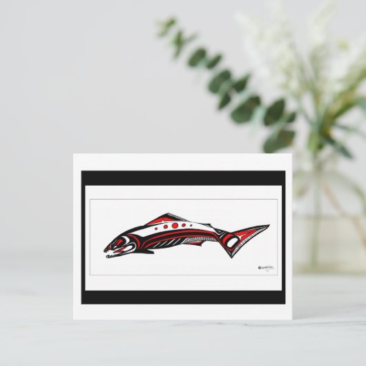 Salmon Native art Briefkaart (Staand voorkant)